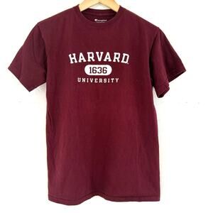 Harvard University X Champion Short Sleeve Shirt Maroon Unisex Size Small